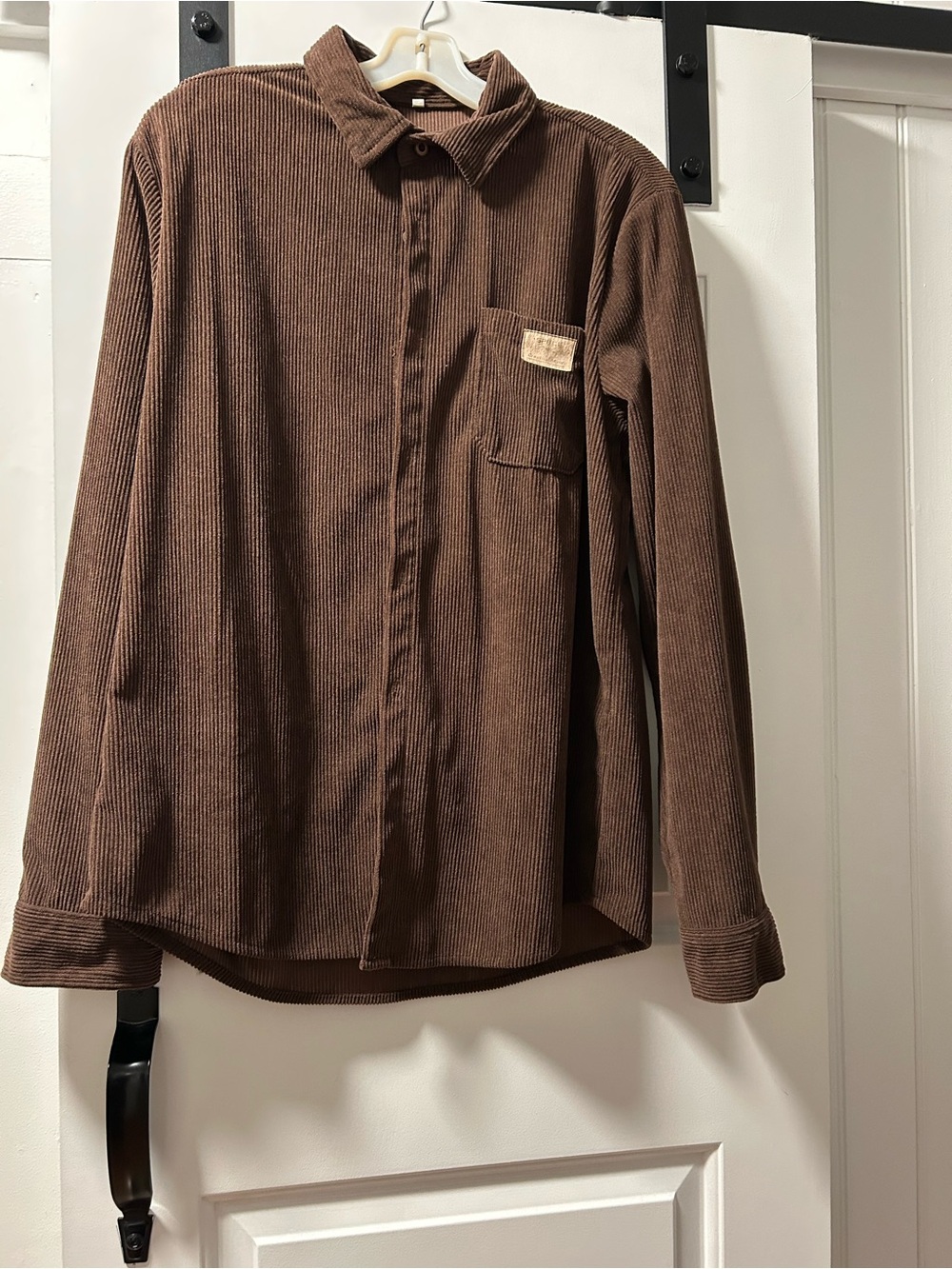 Women’s Brown Corduroy Button-Down Shirt
